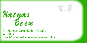 matyas beim business card